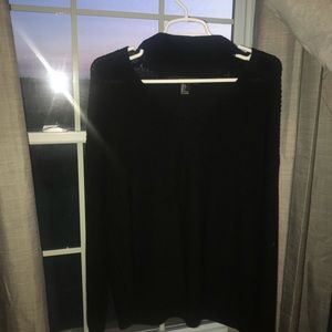 V cut sweater with turtle neck thing